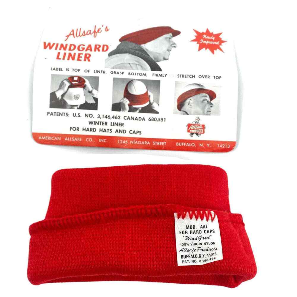 VTG Hard Hat Liner Allsafe's Windgard Red Mens Stretch Over Top Winter One Size